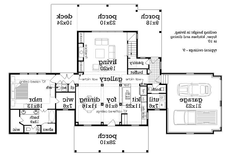 Main Level Floor Plan image of Oakleigh Manor - 2118 House Plan